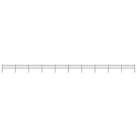 Garden Fence with Hoop Top Steel-Black