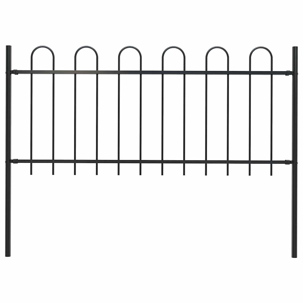 Garden Fence with Hoop Top Steel_Black