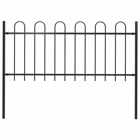 Garden Fence with Hoop Top Steel_Black