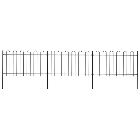 Garden Fence with Hoop Top Steel Durable