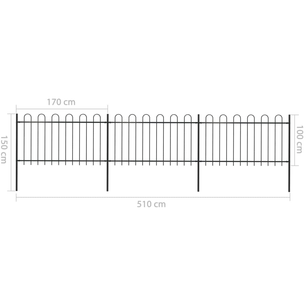 Garden Fence with Hoop Top Steel Durable - Simple deals