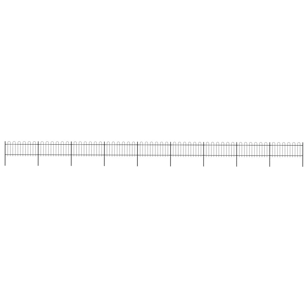 Garden Fence with Hoop Top Steel Durable ,Black