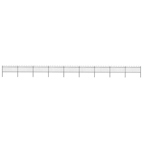 Garden Fence with Hoop Top Steel Durable ,Black