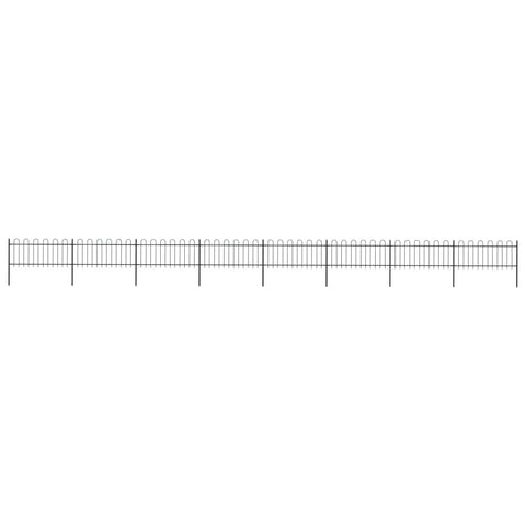 Garden Fence with Hoop Top Steel Durable -Black