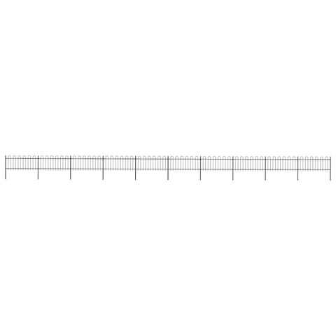 Garden Fence with Hoop Top Steel Secuirty Black