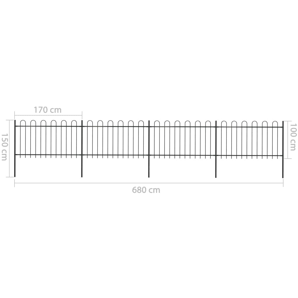 Garden Fence with Hoop Top Steel Study - Simple deals
