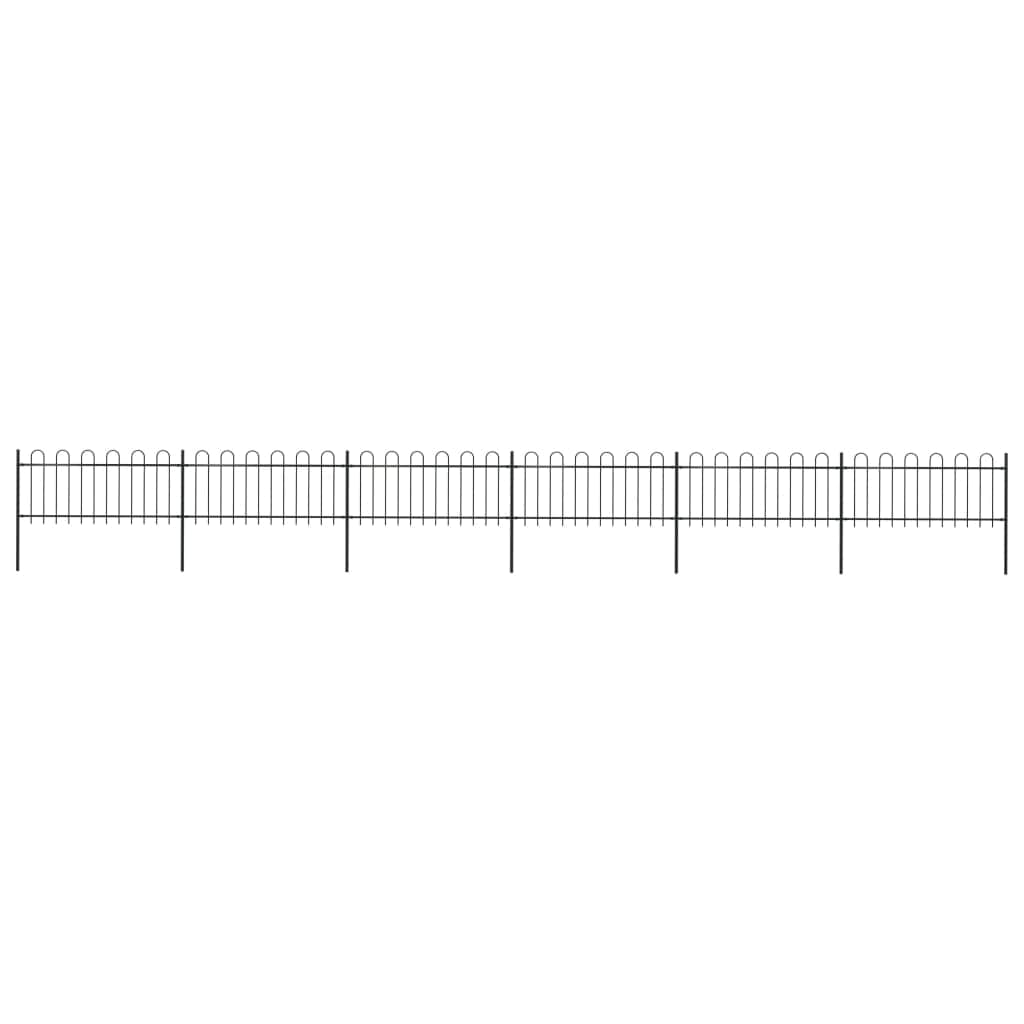 Garden Fence with Hoop Top Steel Study, Black