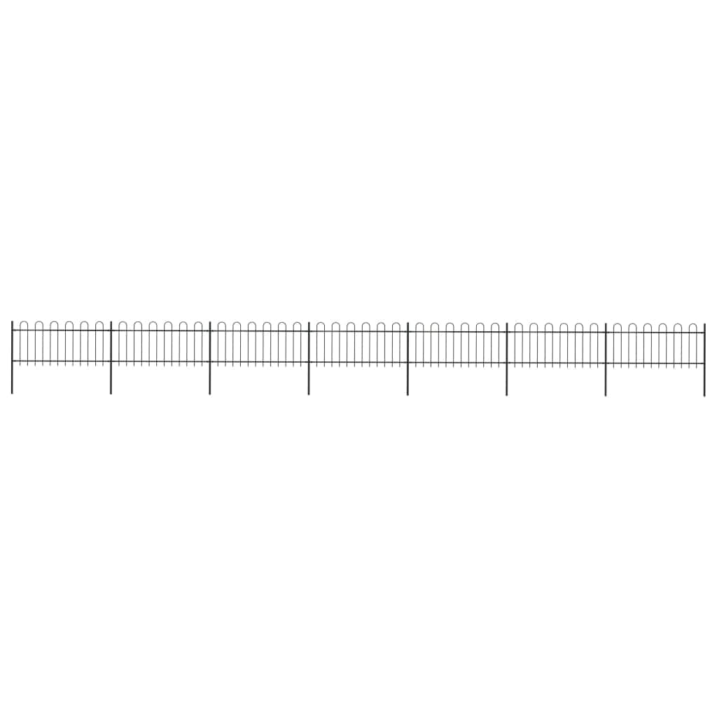 Garden Fence with Hoop Top Steel Study -Black