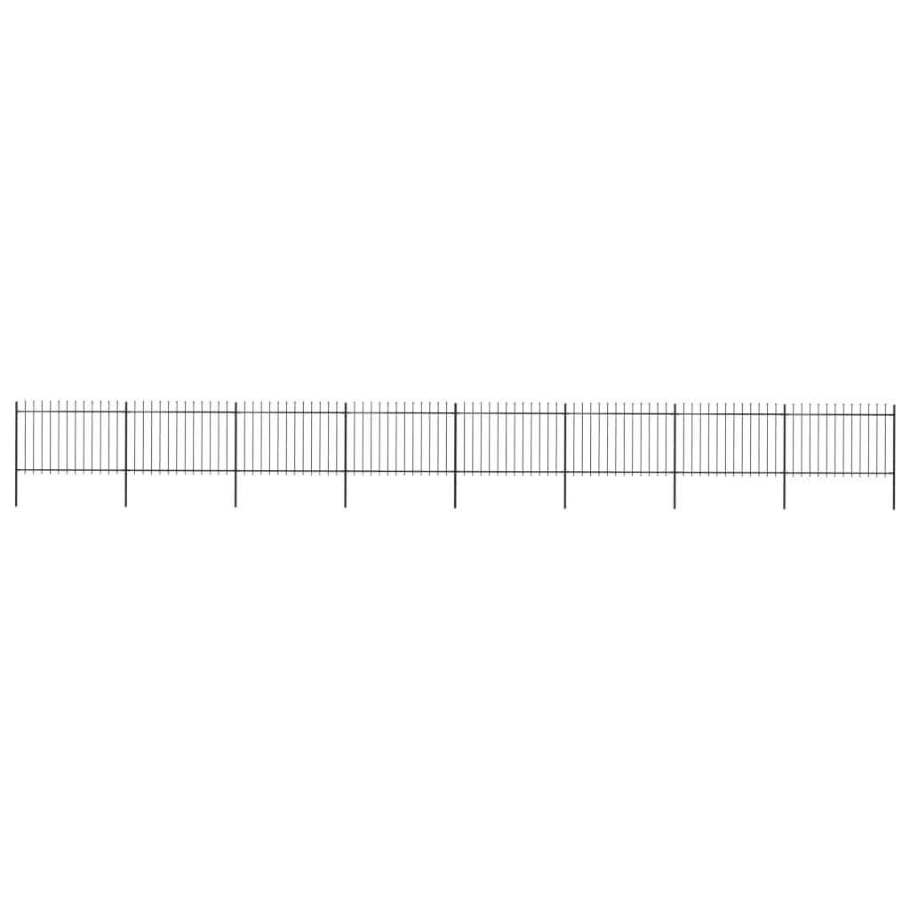 Garden Fence with Spear Top Steel _Black
