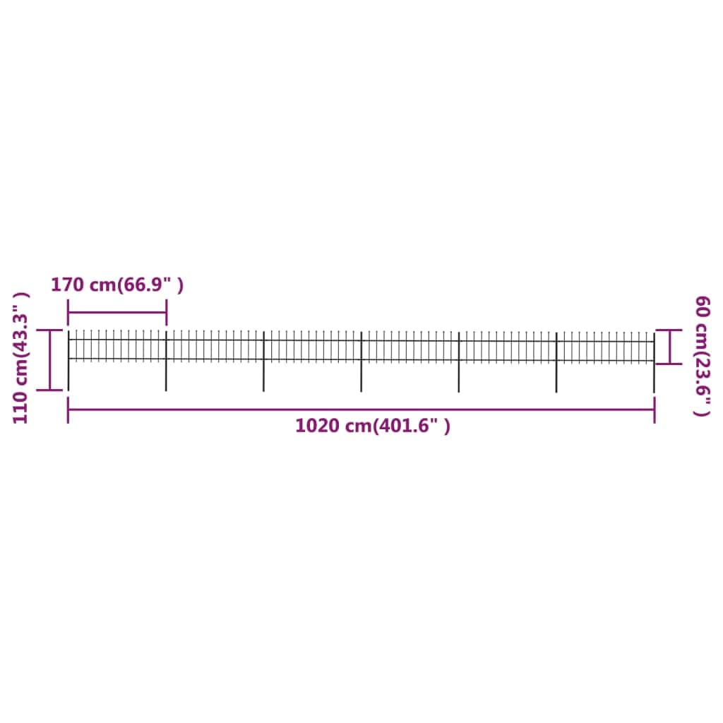 Garden Fence with Spear Top Steel
