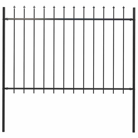 Garden Fence with Spear Top Steel , Black