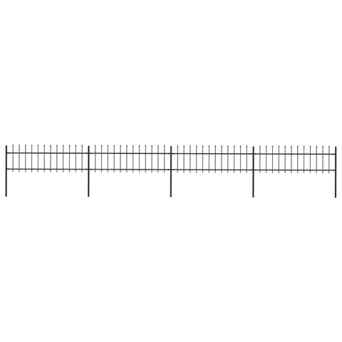 Garden Fence with Spear Top Steel ,Black