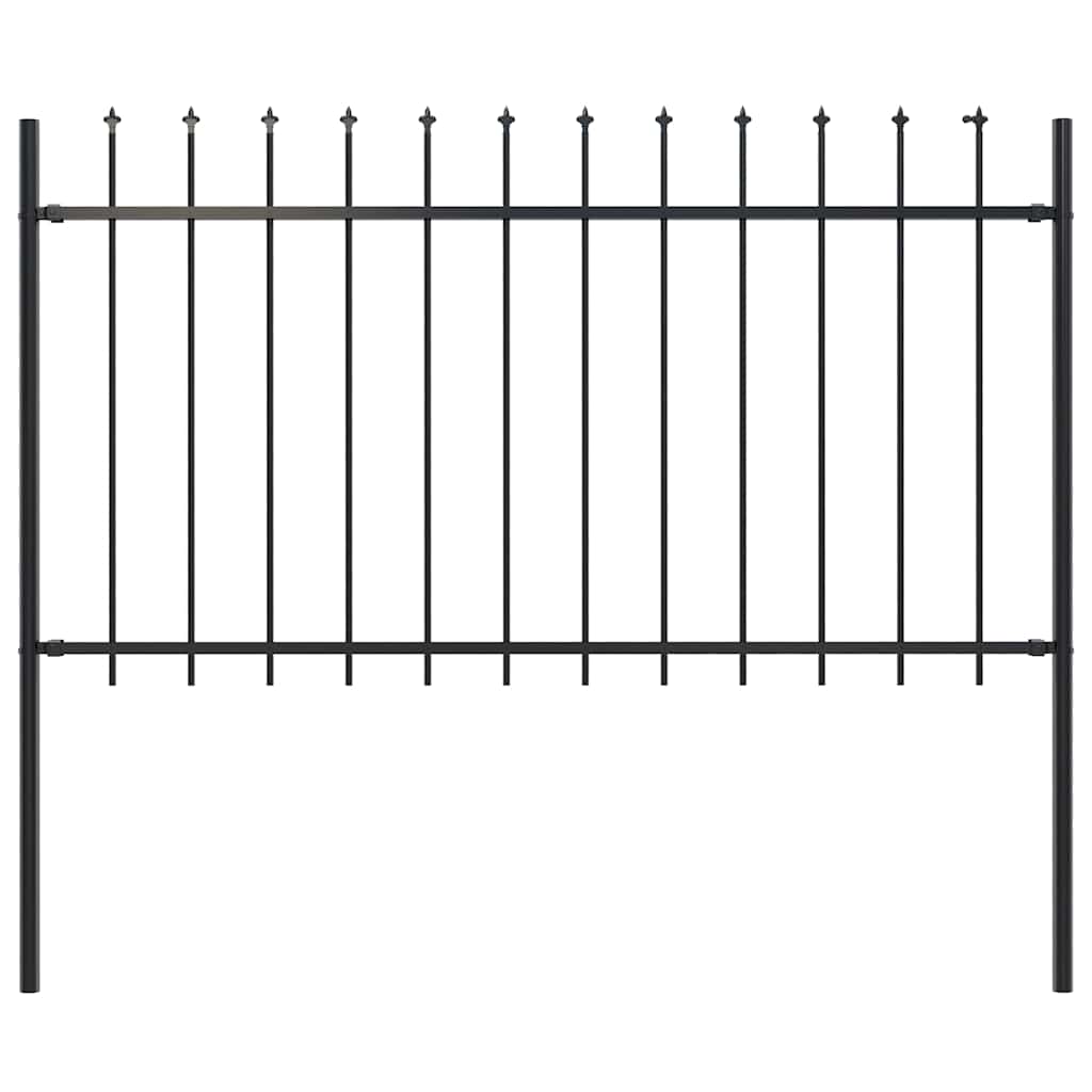 Garden Fence with Spear Top Steel--Black