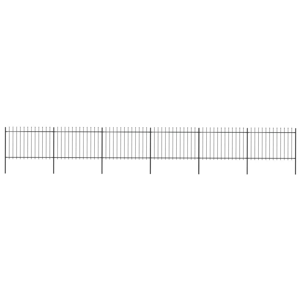 Garden Fence with Spear Top Steel-Black