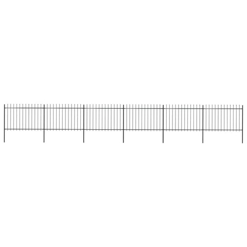 Garden Fence with Spear Top Steel-Black