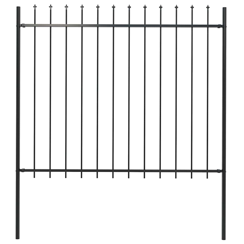 Garden Fence with Spear Top Steel {Black}