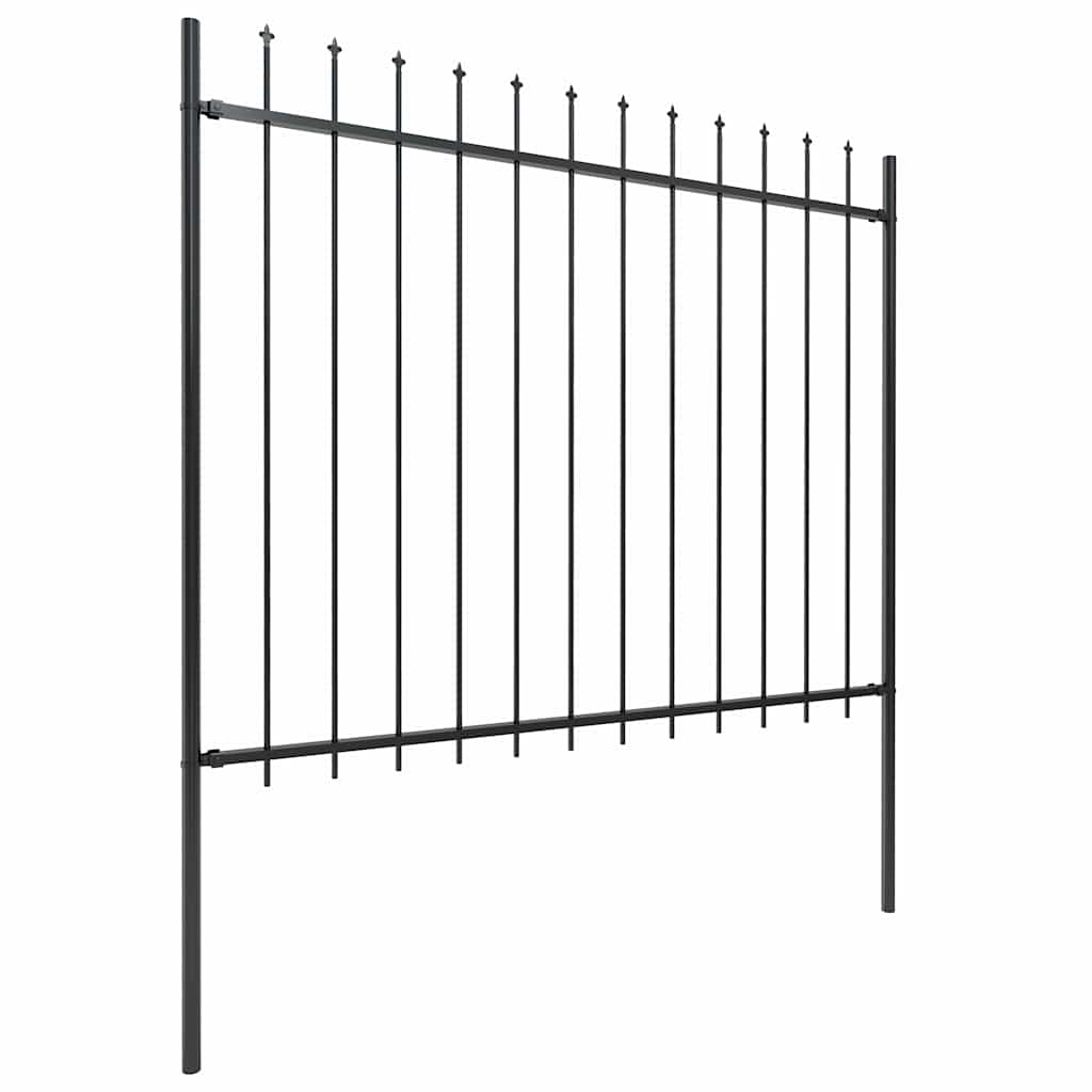 Garden Fence with Spear Top Steel {Black}