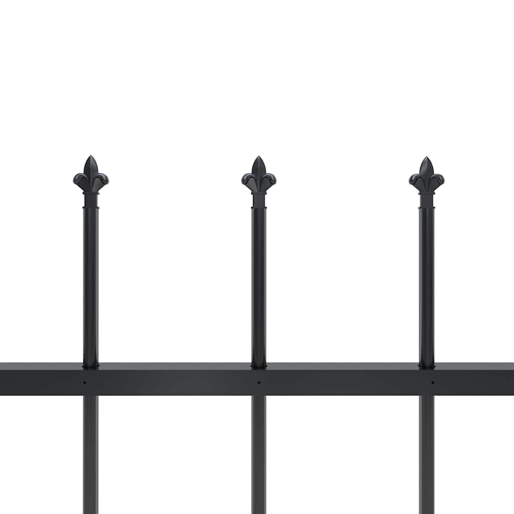 Garden Fence with Spear Top Steel {Black}