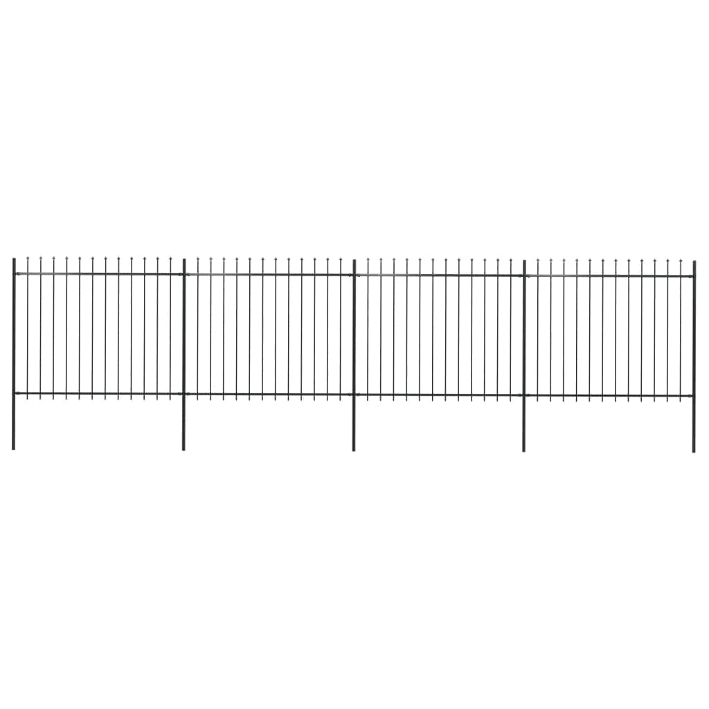 Garden Fence with Spear Top Steel Durable ,Black
