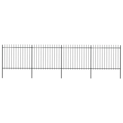 Garden Fence with Spear Top Steel Durable ,Black