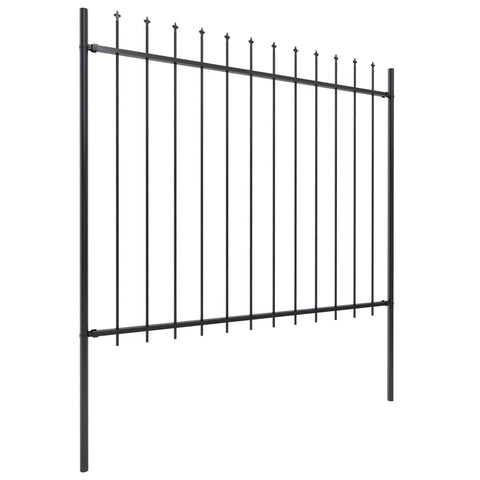 Garden Fence with Spear Top Steel Durable ,Black