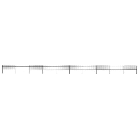 Garden Fence with Spear Top Steel Durable Black