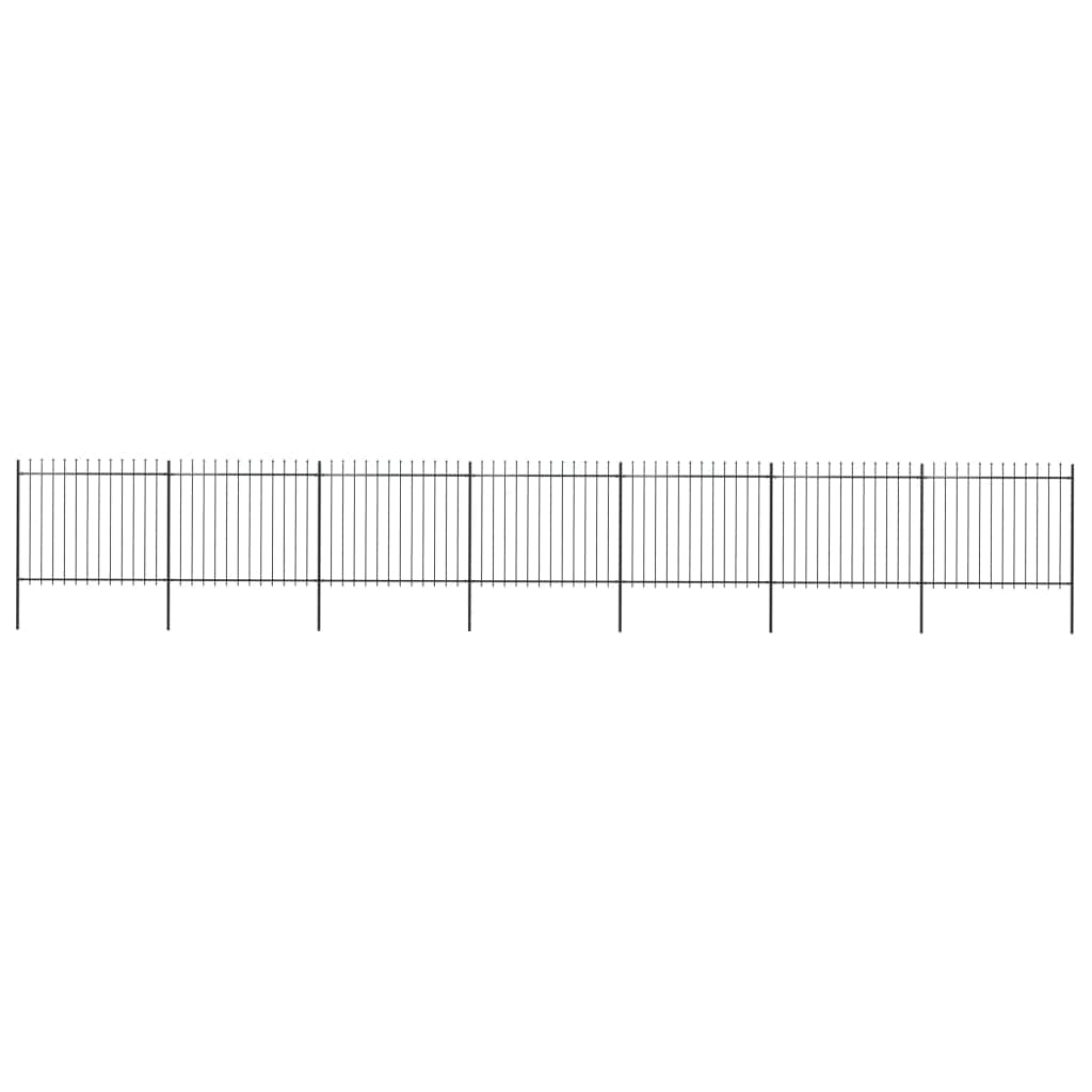 Garden Fence with Spear Top Steel Durable,Black