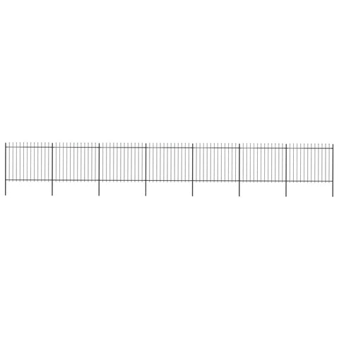 Garden Fence with Spear Top Steel Durable,Black