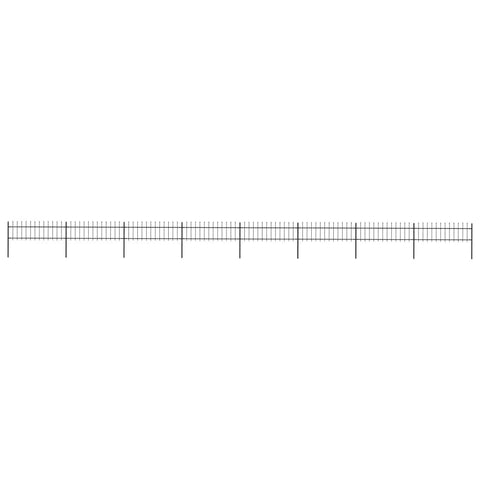 Garden Fence with Spear Top Steel Heavy Duty Black