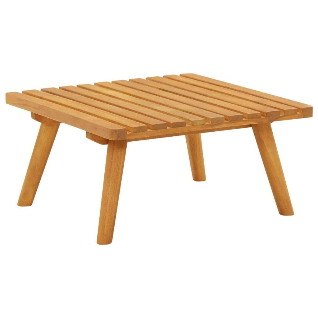 Garden Footstool with Cushion Solid Acacia Wood