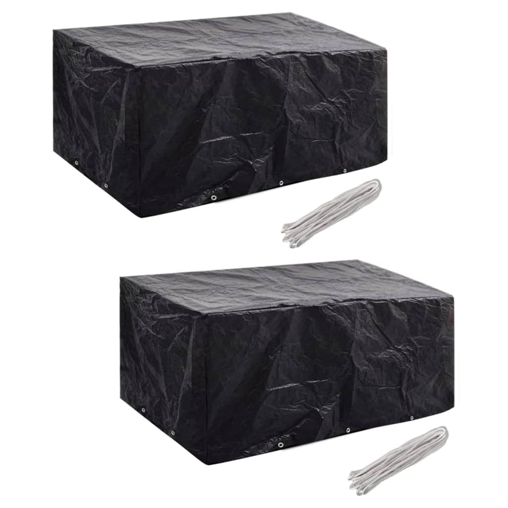 Garden Furniture Covers 2 pcs 6 Person Poly Rattan Set 10 Eyelets