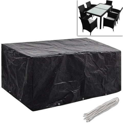 Garden Furniture Covers 2 pcs 6 Person Poly Rattan Set 10 Eyelets
