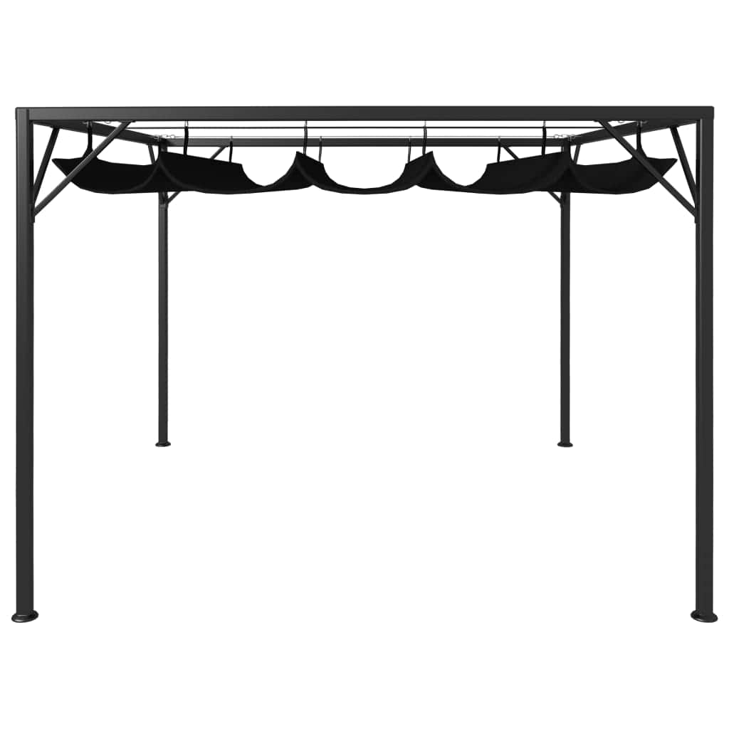 Garden Gazebo with Retractable Roof Canopy Anthracite