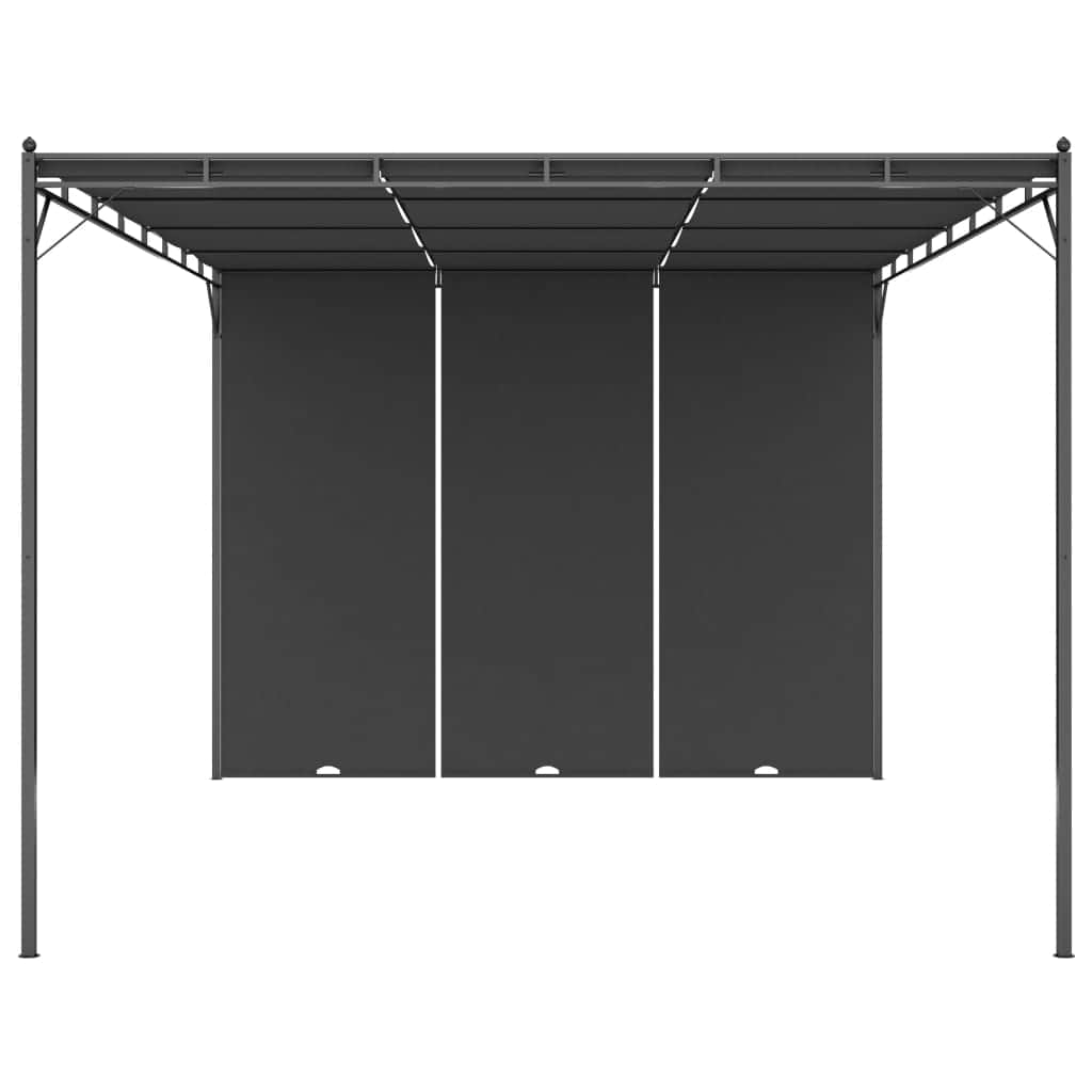 Garden Gazebo with Side Curtain Anthracite