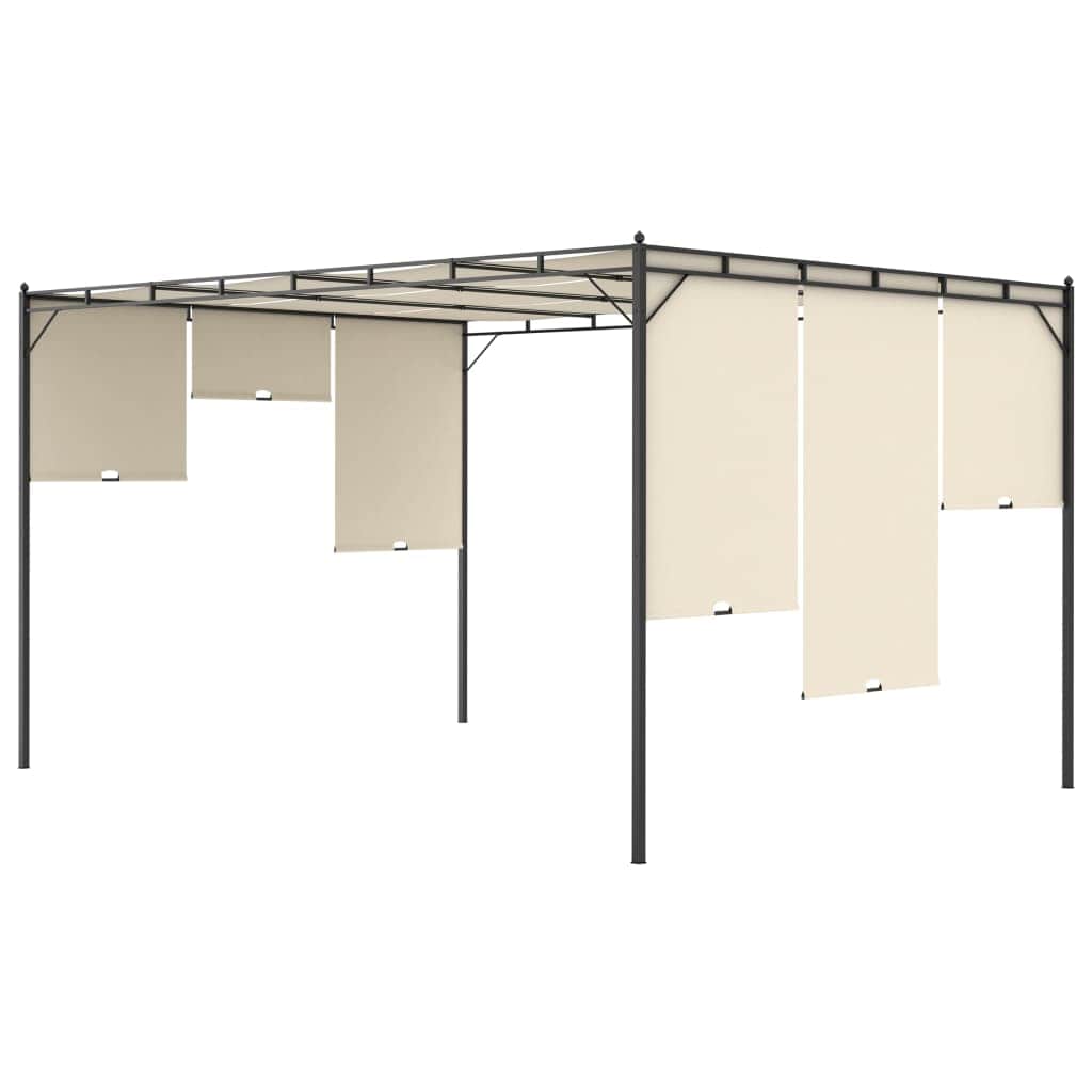 Garden Gazebo with Side Curtain Cream
