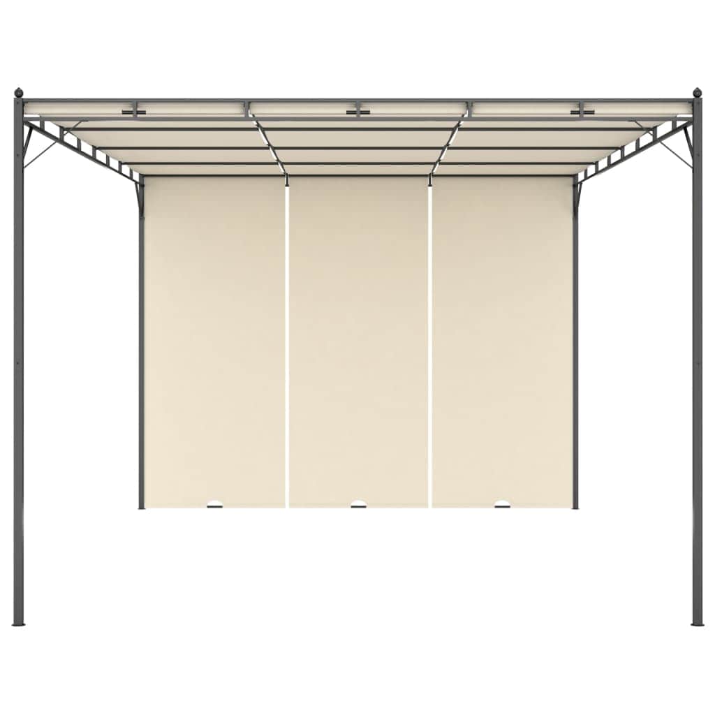 Garden Gazebo with Side Curtain Cream