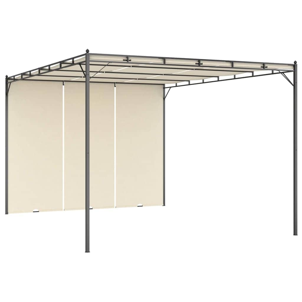 Garden Gazebo with Side Curtain Cream