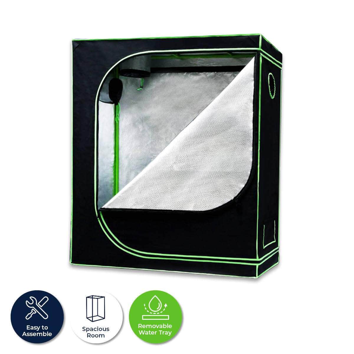Garden Greens 1.8M X 2M Hydroponic Grow Tent Sturdy Reflective Oxford Fabric