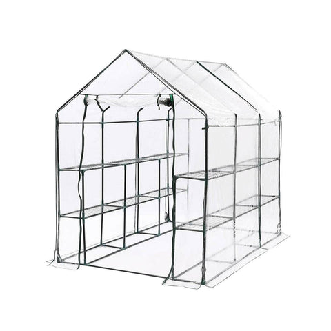 Garden Greens Greenhouse Walk-In Mega Sized Shed 3 Tier Solid Structure 1.95M