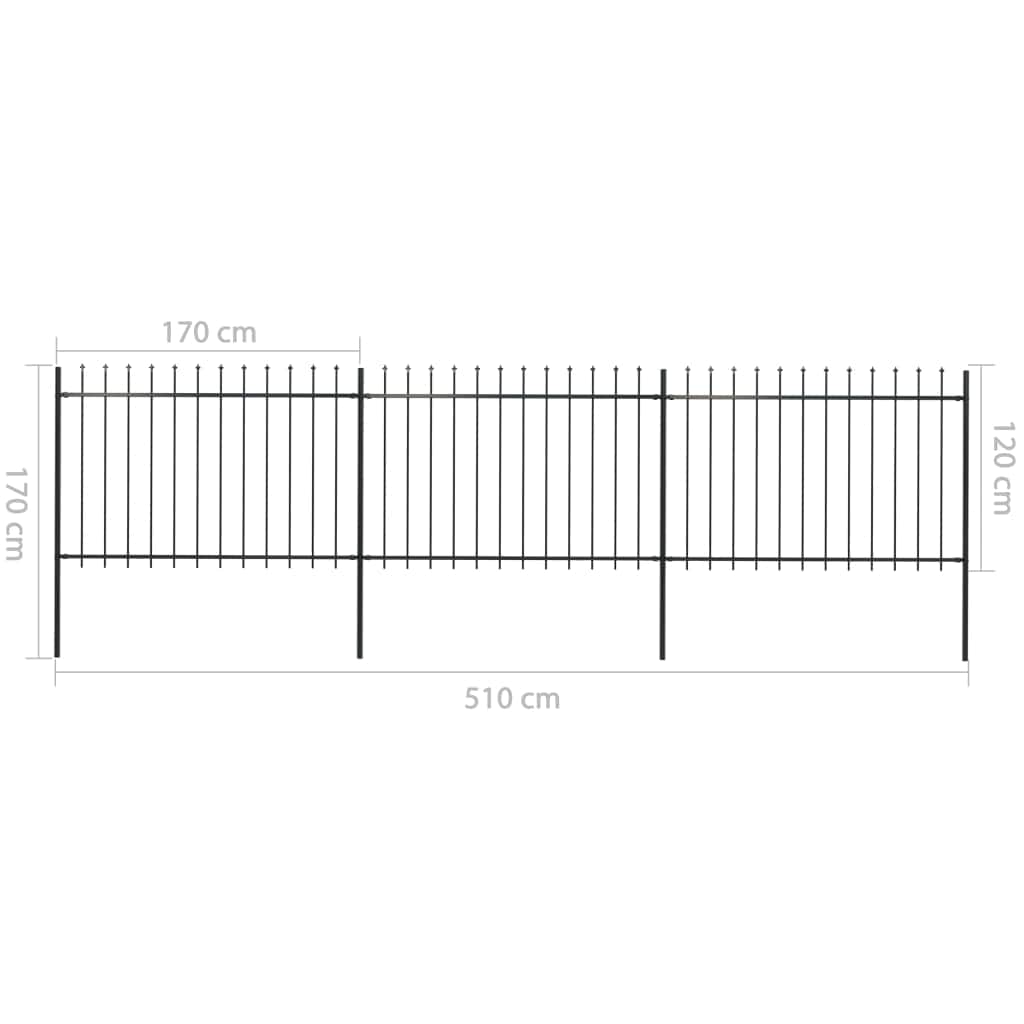 Garden Home Fence Outdoor Spear Top Steel