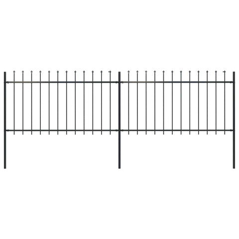 Garden Home Fence Spear Top Steel Black