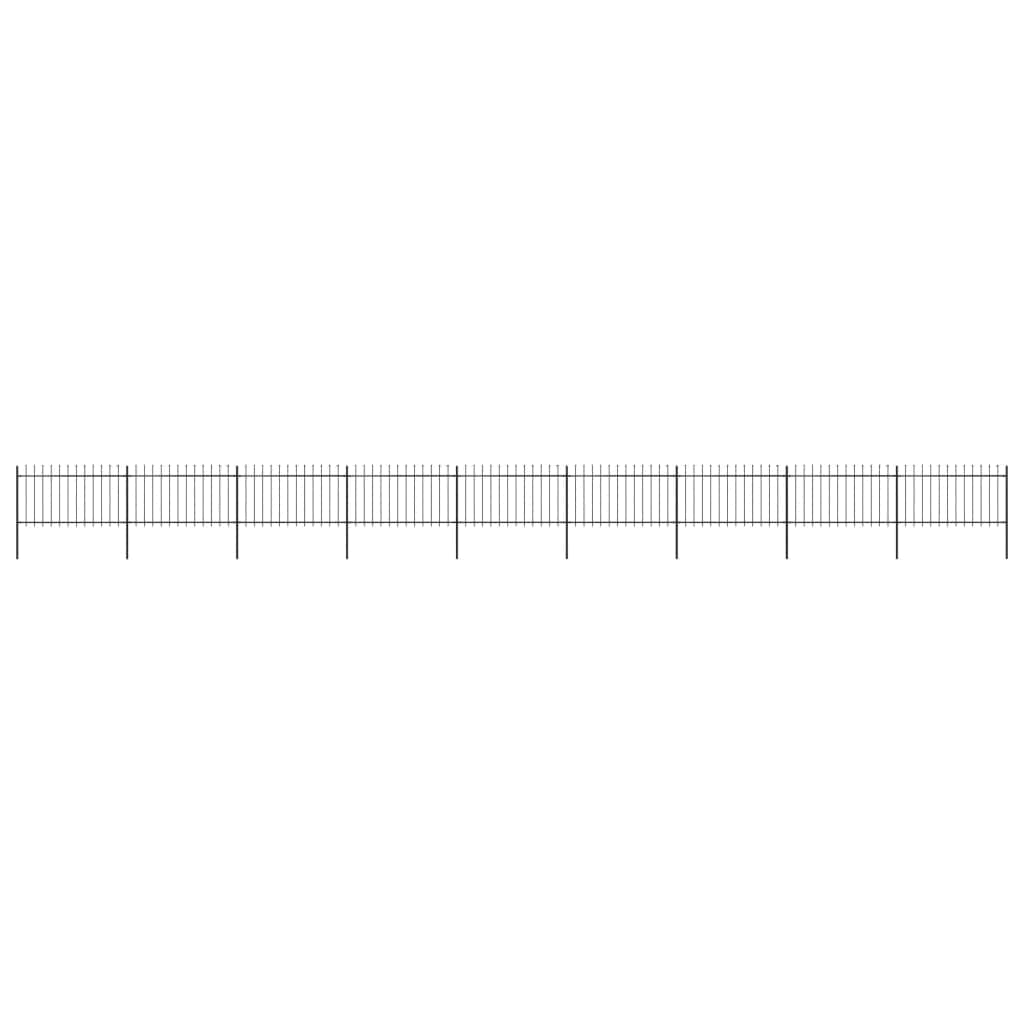 Garden Home Fence Study with Spear Top Steel Black