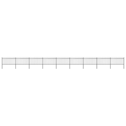 Garden Home Fence Study with Spear Top Steel Black