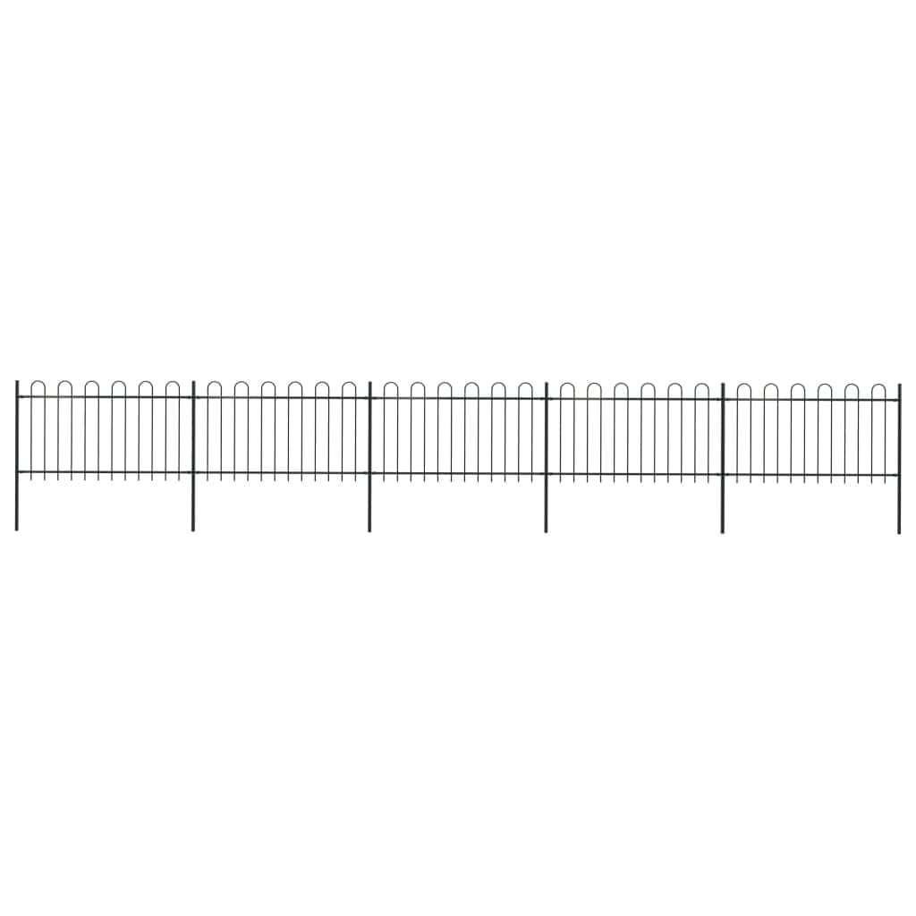 Garden Home Fence with Hoop Top Steel -Black