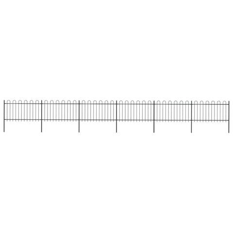 Garden Home Fence with Hoop Top Steel, Black