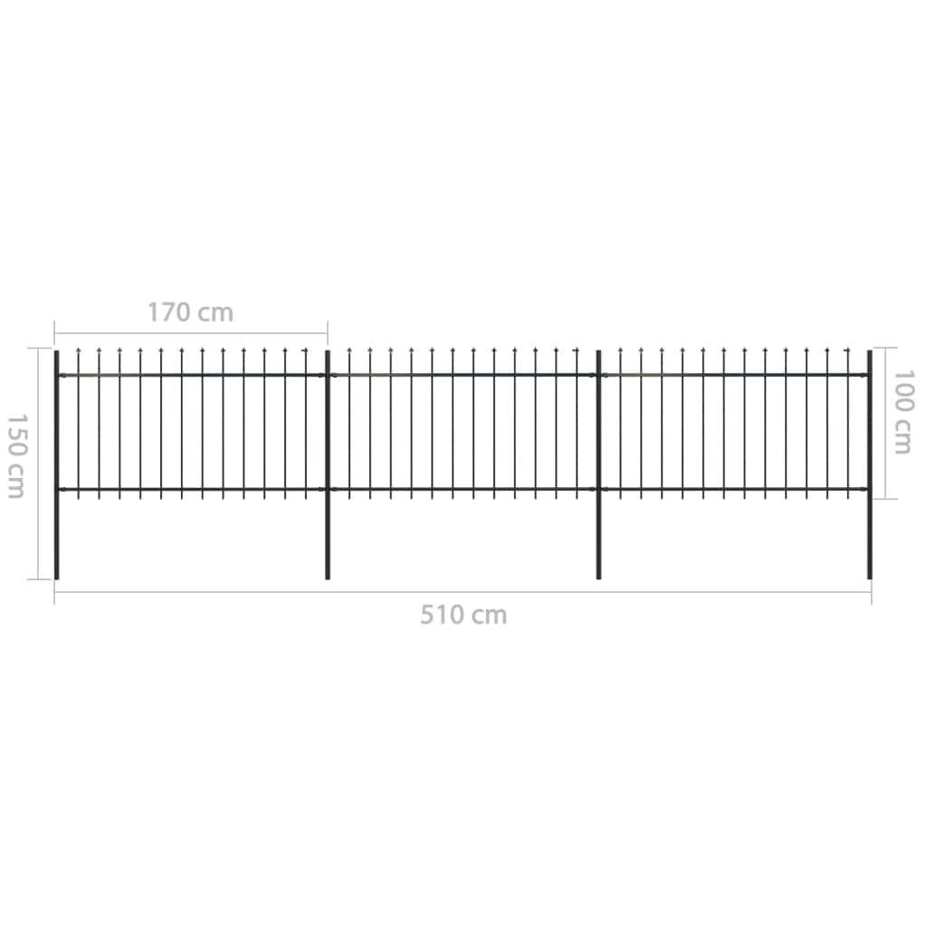 Garden Home Fence with Spear Top Steel