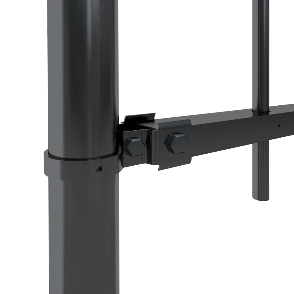 Garden Home Fence with Spear Top Steel Black