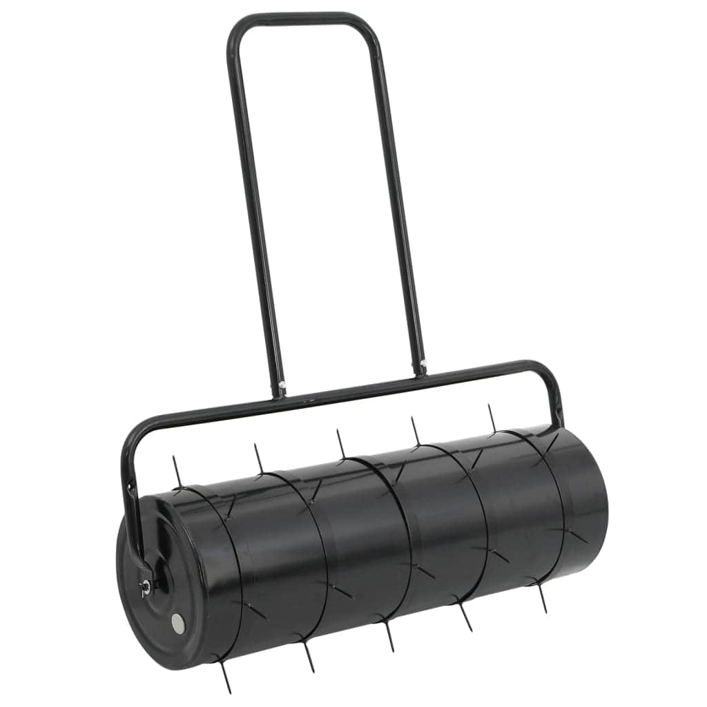Garden Lawn Roller with Aerator Clamps Black