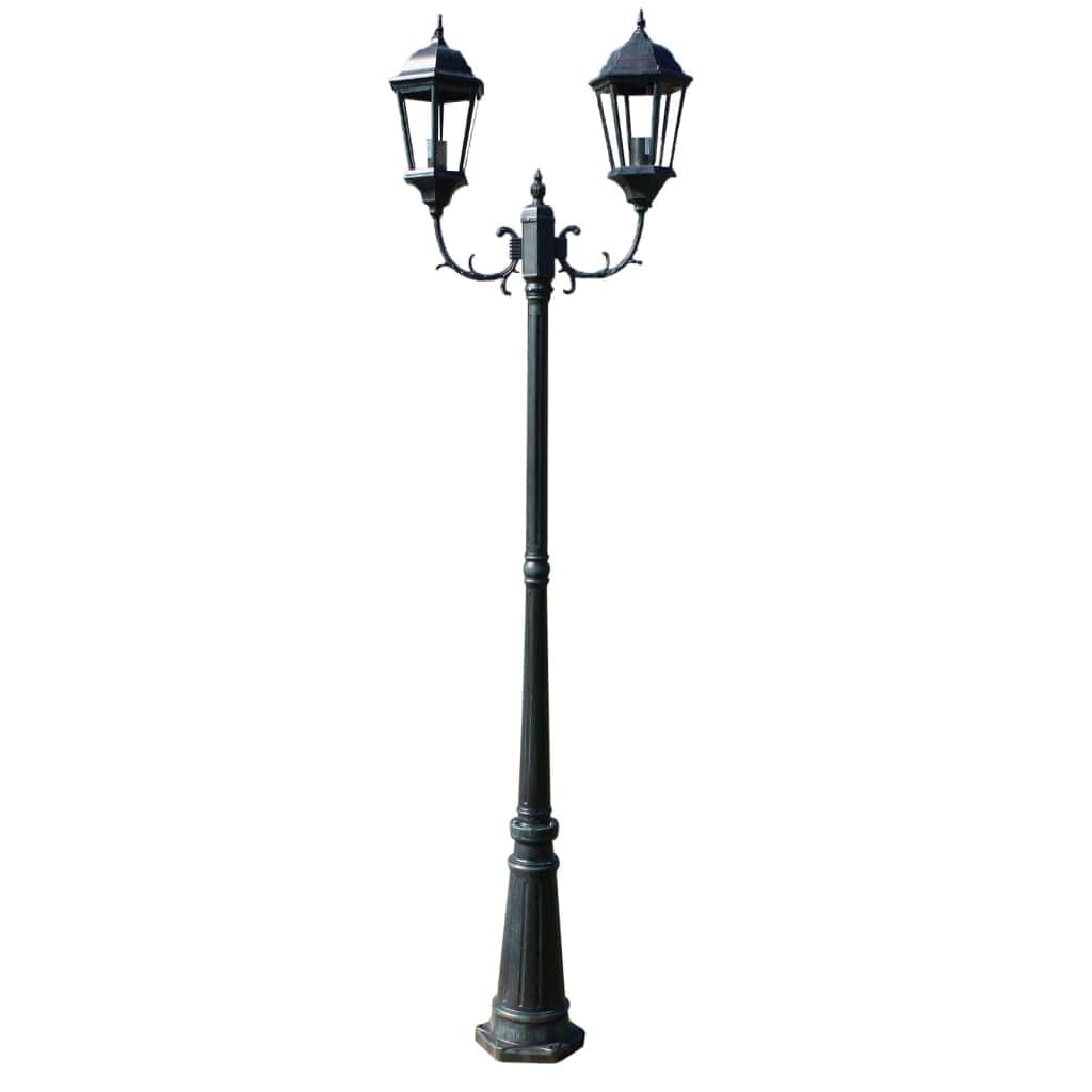 Garden Light Post 2 - arms 230 cm Dark Green/Black Aluminium - Simple deals