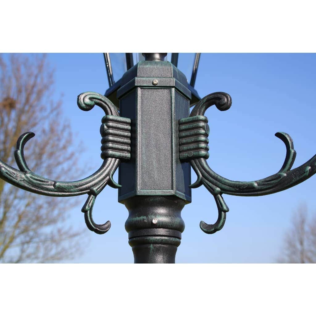 Garden Light Post 2 - arms 230 cm Dark Green/Black Aluminium - Simple deals